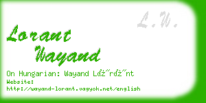 lorant wayand business card